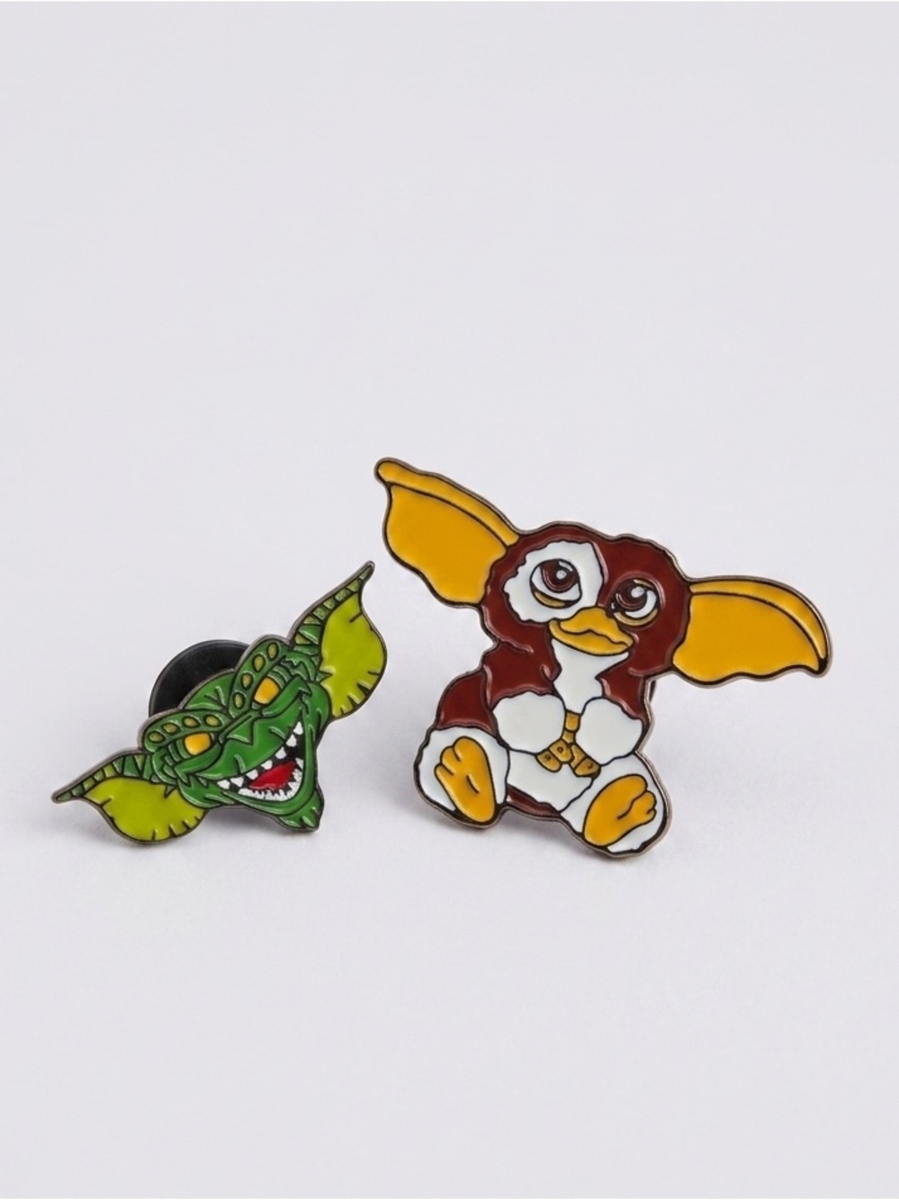 Gremlins Gizmo & Stripe Enamel Lapel Pin Set 2pc Nostalgic Movie Fan Collectible